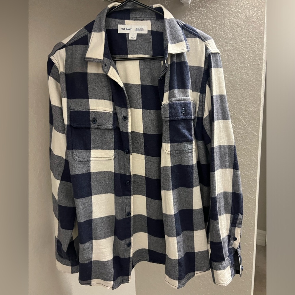 Blue and white shirt